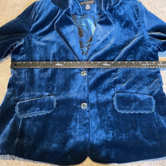 Dialogue Blue Velvet Blazer - Picture 11 of 14